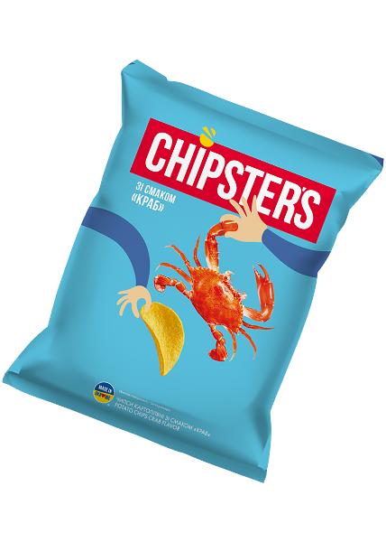 Чипси картопляні «Chipsters» зі смаком крабу, 70г