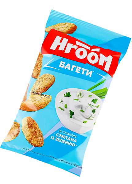 Сухарики багетные Hroom со вкусом сметаны с зеленью, 60г купить в Hop Hey | Море Пива Сухарики багетные Hroom со вкусом сметаны с зеленью, 60г