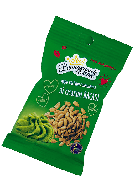 Ядро насіння соняшника «Вишуканий Смак» зі смаком васабі, 80г