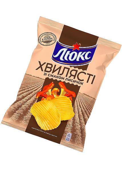 Чипси рифлені «Люкс» зі смаком лисичок, 125г