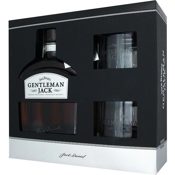 Подарунковий набір віскі Jack Daniel's Gentleman Jack 0.7л + 2 склянки