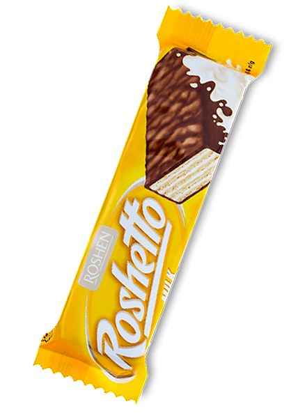 Вафлі глазуровані Roshen «Roshetto Milk», 34г