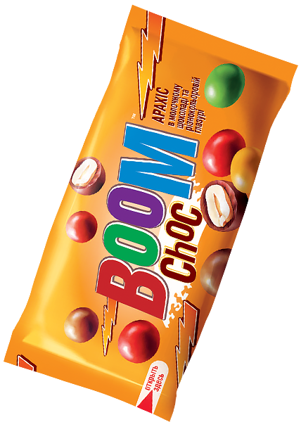 Драже «Boom Choc» арахис в шоколаде и цветной глазури, 50г
