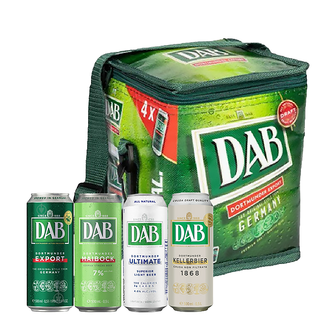 Набір пива DAB в асортименті 0.5л х 4шт + термосумка