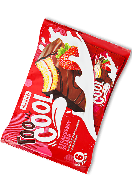 Пирожное бисквитное «Roshen» Too Cool Strawberry Splash, 45г