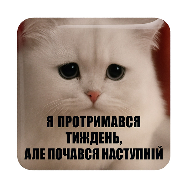 Стікер-наліпка «Я протримався тиждень, але почався наступний»
