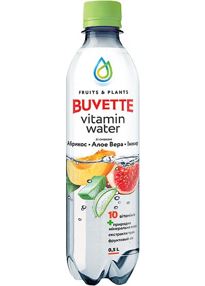 Напиток «Buvette Vitamin Water» со вкусом абрикоса, алоэ вера и инжира 0.5l