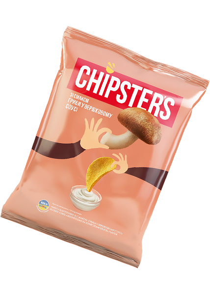 Чипсы картофельные «Chipsters» со вкусом грибы со сливочным соусом ...