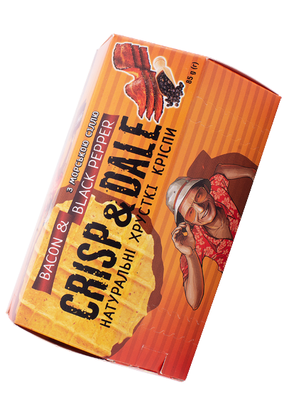 Вафлі «Crisp & Dale» зі смаком бекону та чорним перцем, 85 г