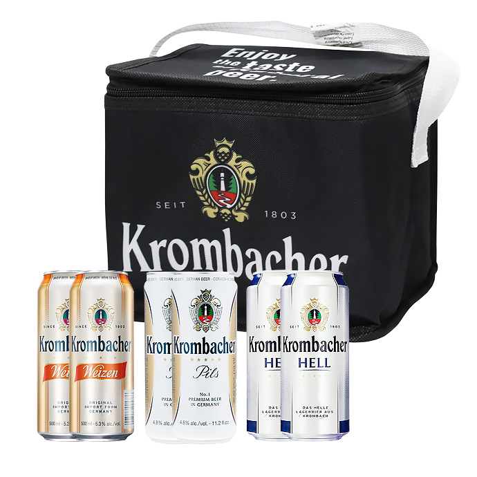 Набор пива Krombacher в ассортименте 0.5л х 6шт + термосумка  с .