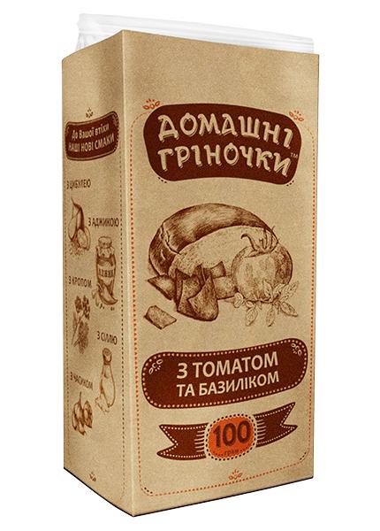 Грінки «Домашні» з томатом та базиліком, 100 г