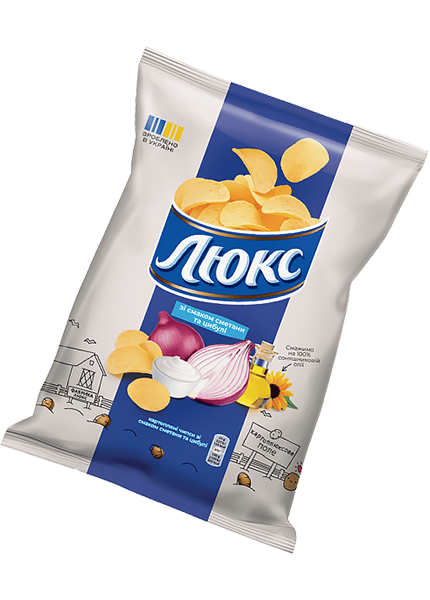Чипсы «Люкс» со вкусом сметаны и лука, 125г купить в Hop Hey | Море Пива Чипсы «Люкс» со вкусом сметаны и лука, 125г