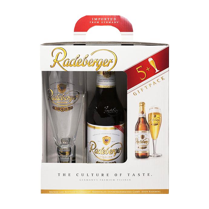 Набор пива Radeberger Pilsner 0.33л х 5шт + бокал 0.2л
