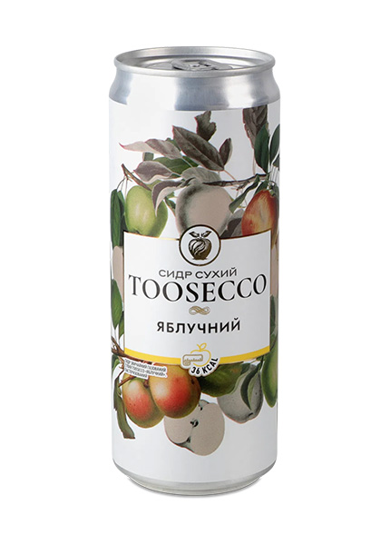 Сидр сухий Toosecco Яблучний 0.33л
