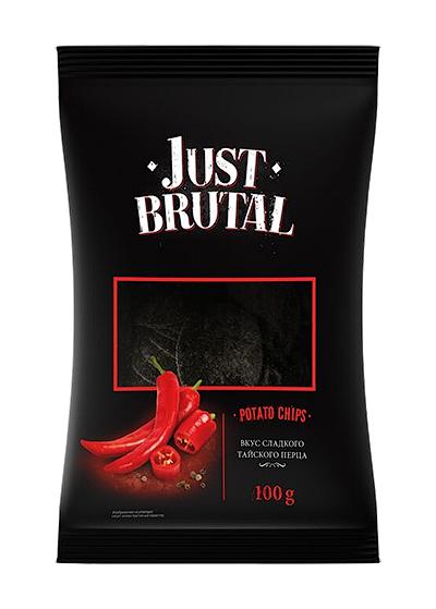 Чіпси картопляні «Just Brutal» зі смаком тайського перцю, 100 г