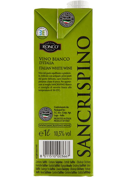 Вино Cantine Ronco Sancrispino Bianco d'Italia 1л