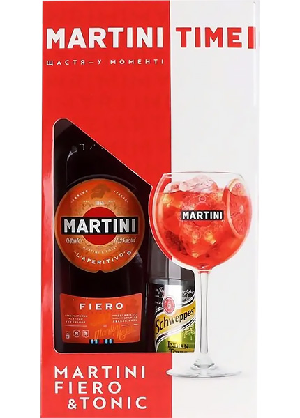 Набір Martini Fiero 0.75л + Schweppes Indian Tonic 0.75л