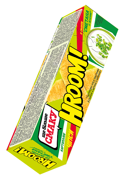 Чипси «Hroom» зі смаком сметани та зелені, 50г купити з доставкою в ...