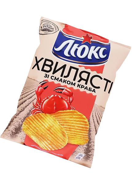 Чипсы рифленые «Люкс» со вкусом краба, 125г