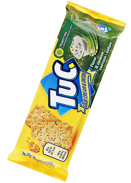 Крекер солоний Tuc зі смаком сметани та цибулі, 100г до пива купити з ...