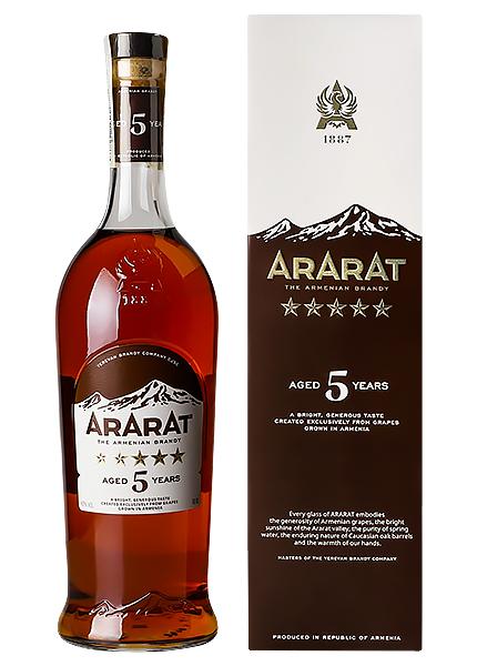 Бренди Ararat 5 лет 0.7л в коробке