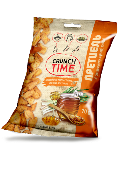 Претцель зі смаком меду, гірчиці та цибулі, 70 г купити в Hop Hey | Море Пива Претцель зі смаком меду, гірчиці та цибулі, 70 г