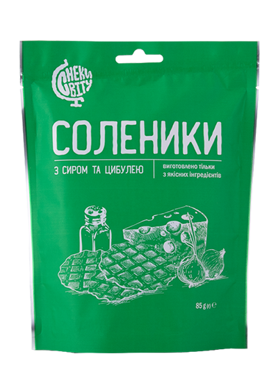 Снеки пшеничні «Соленики» з сиром та цибулею, 85 г