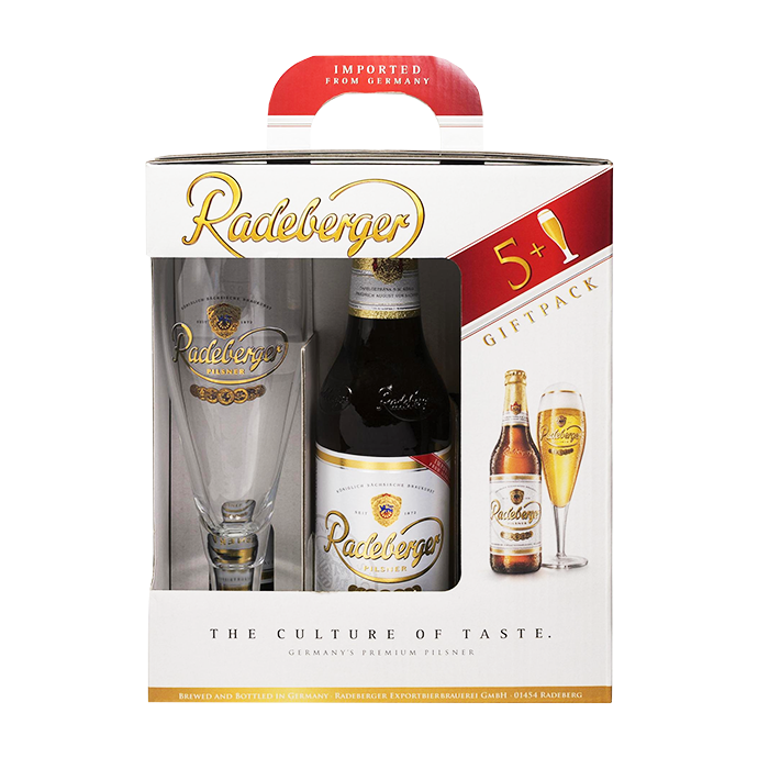 Набор пива Radeberger Pilsner 0.33л х 5шт + бокал 0.2л купить в Hop Hey | Море Пива Набор пива Radeberger Pilsner 0.33л х 5шт + бокал 0.2л