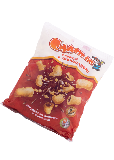 Кукурудзяні палички «Сластьон» з шоколадом, 100 г