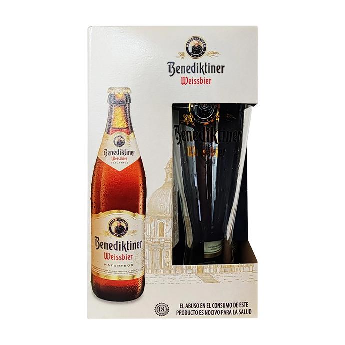 Набор пива Benediktiner Weissbier 0.5л х 3шт + бокал 0.5л