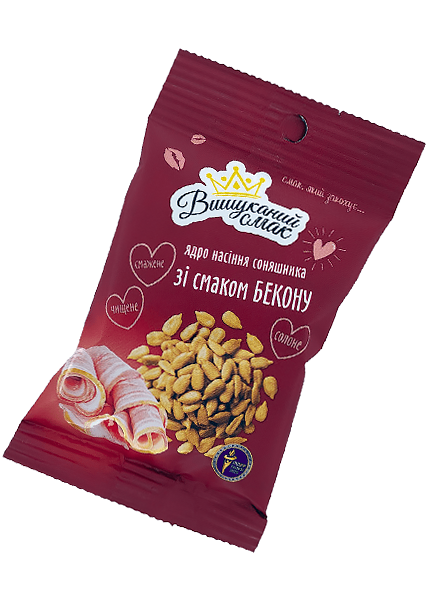 Ядро семян подсолнечника «Вишуканий Смак» со вкусом бекона, 80г купить в Hop Hey | Море Пива Ядро семян подсолнечника «Вишуканий Смак» со вкусом бекона, 80г