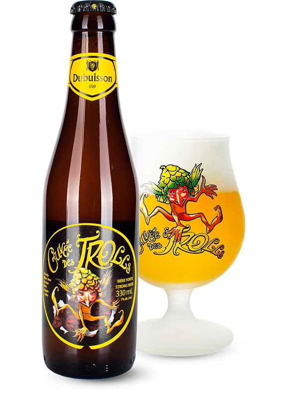 Пиво Dubuisson «Cuvee des Trolls» 6х0.25 + glass світле нефільтроване 7.0°
