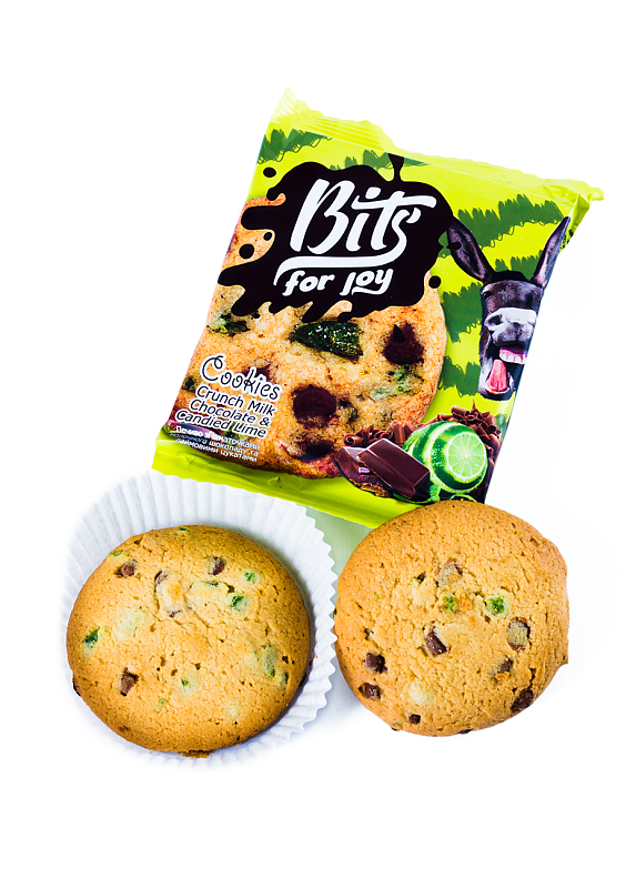 Печенье Bits с кусочками молочного шоколада и лаймовыми цукатами 50г купить в Hop Hey | Море Пива Печенье Bits с кусочками молочного шоколада и лаймовыми цукатами 50г