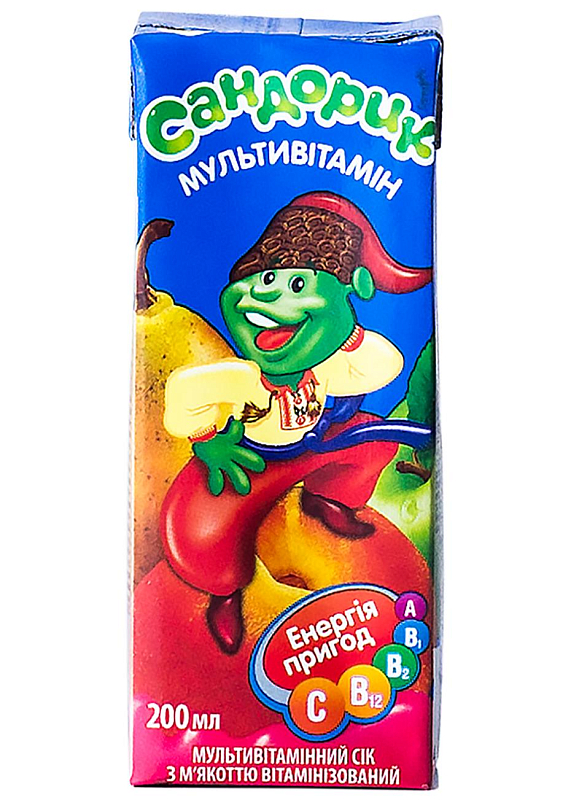 Сік Сандорік мультівітамінний з м'якоттю 0.2l