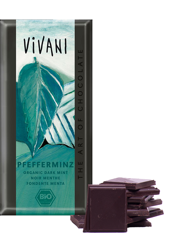 Шоколад чорний Vivani м'ята 100г