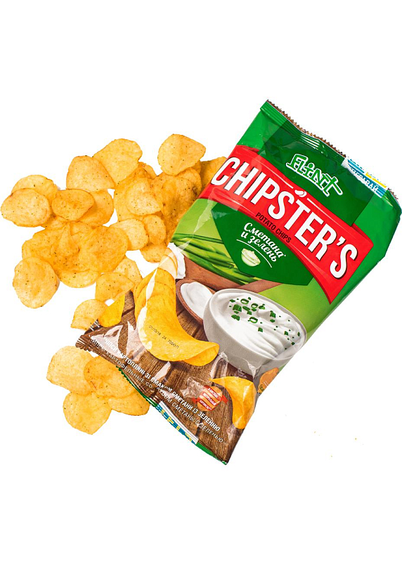 Чипсы к пиву Chipsters «Сметана-зелень» 70г