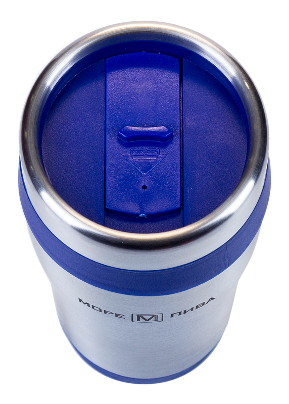 Термокружка из благородной стали с синими вставками 0.455l