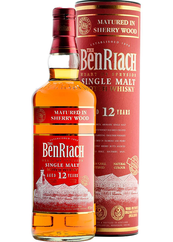 Віскі BenRiach Sherry 12 Y.O. Tube 40°
