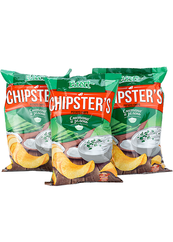 Чіпси до пива Chipsters «Сметана-зелень» 70г купити в Hop Hey | Море Пива Чіпси до пива Chipsters «Сметана-зелень» 70г