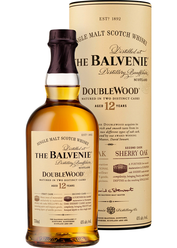 Віскі Balvenie 12 yo Doublewood Tube 40°
