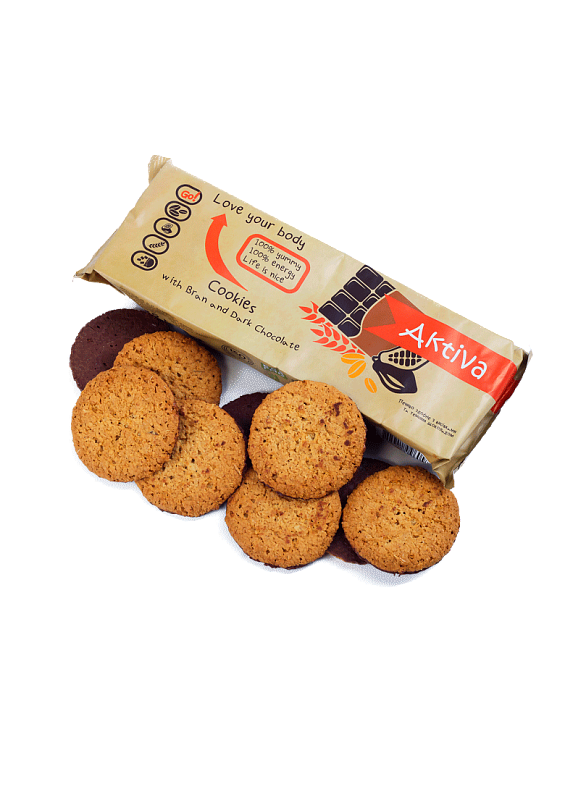 Печенье с отрубями Aktiva с черным шоколадом 135г купить с доставкой в ...