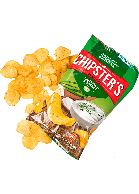 Чипсы к пиву Chipsters «Сметана-зелень» 70г к пиву купить с доставкой в ...