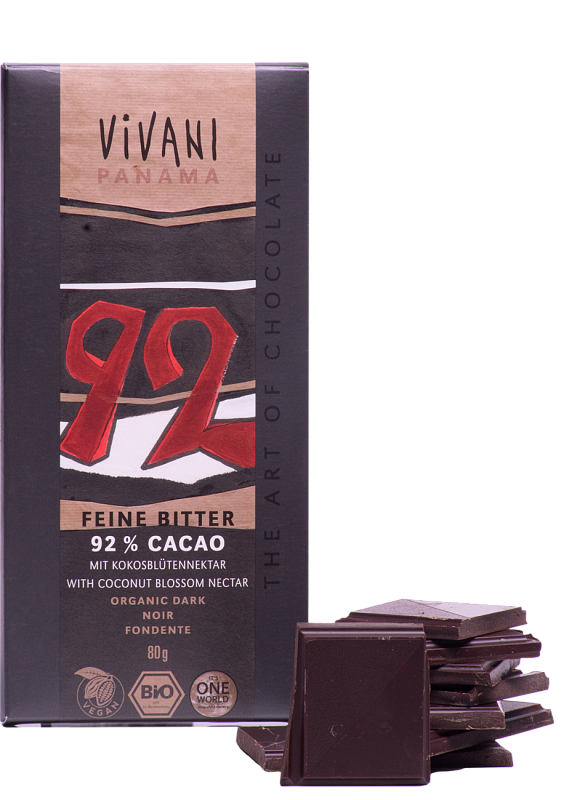 Шоколад чорний 92% Vivani 80г
