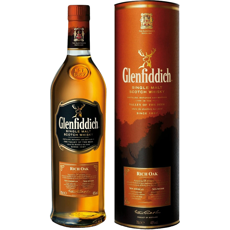 Віскі Glenfiddich 14 Y.O. Rich Oak Tube 40°