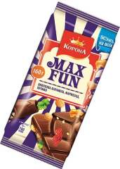 Шоколад «Корона» Max Fun карамель, мармелад, печенье, 160 г