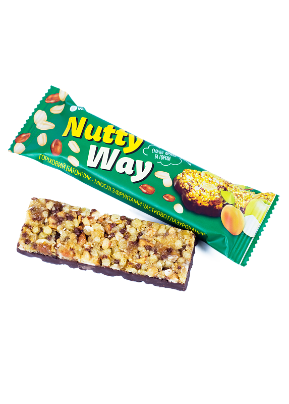 Батончик мюслі «Nutty Way» горіховий в глазурі, 40 г