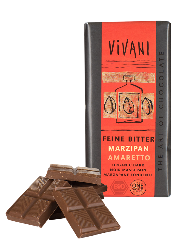 Шоколад чорний Vivani з марципаном та амаретто 100г