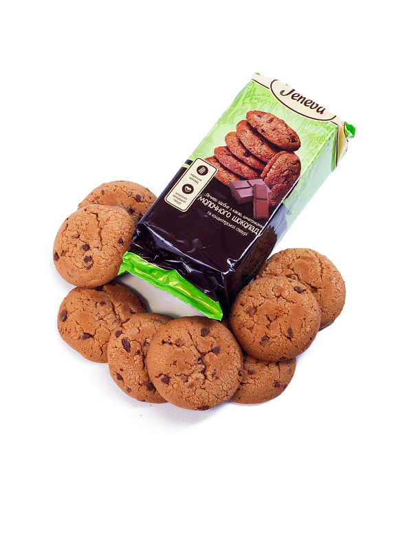 Печиво Jeneva з какао, молочного шоколаду та кондитерською глазур'ю 200г