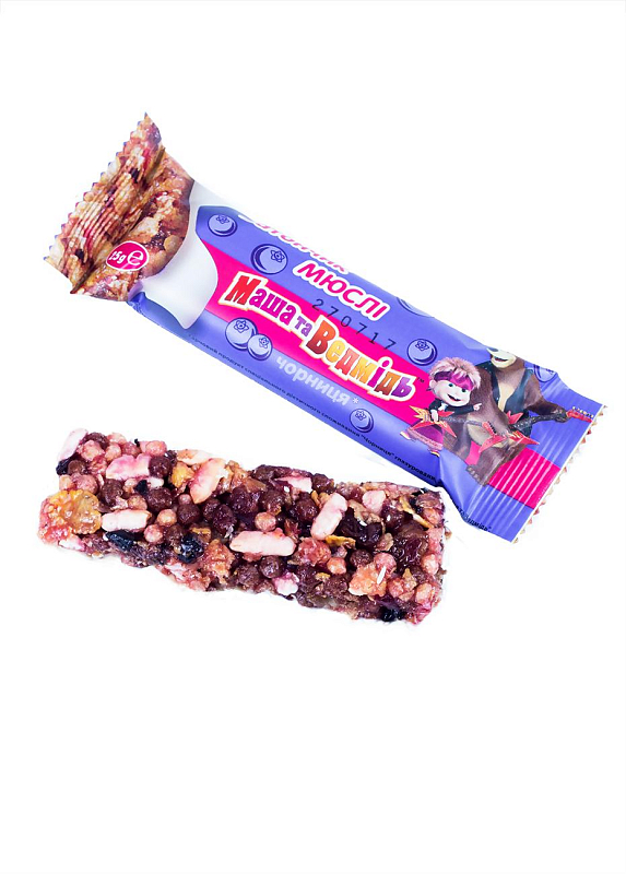 Батончик мюсли «Маша та Ведмідь» черника, 25 г