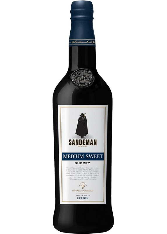 Вино Херес Medium Sweet, Sandeman Jerez біле напівсолодке 15.0°